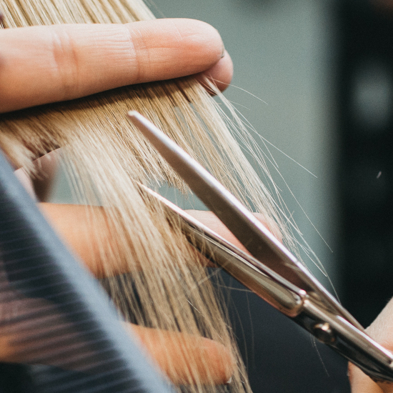 haircut in progress