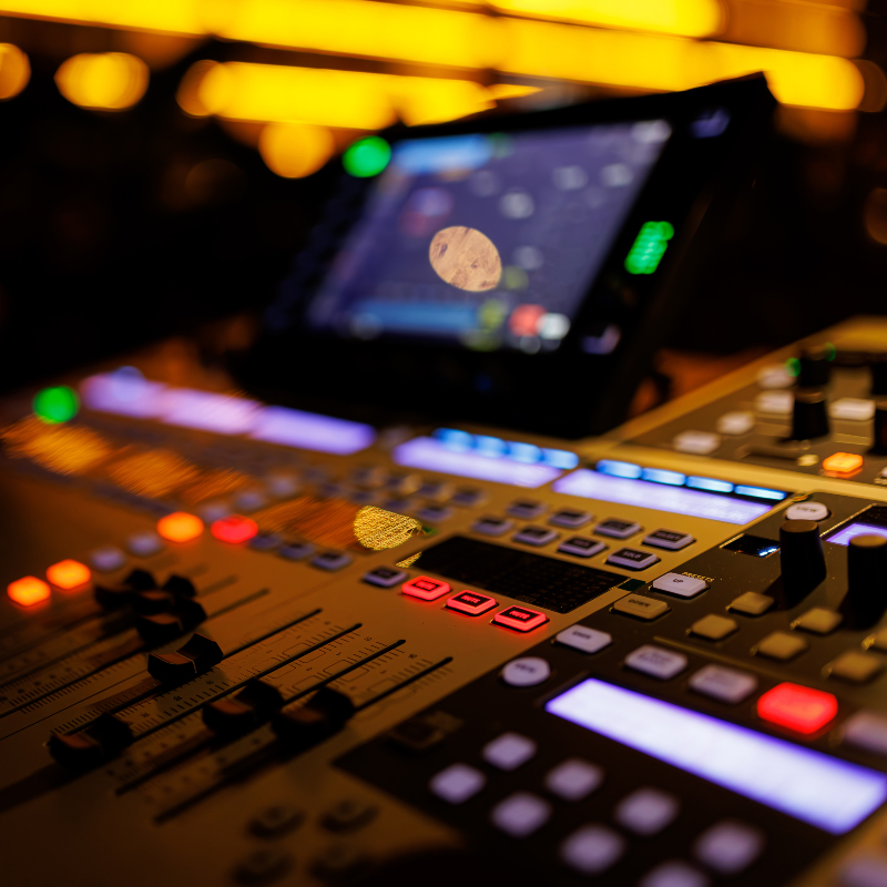 recording studio mixing control panel