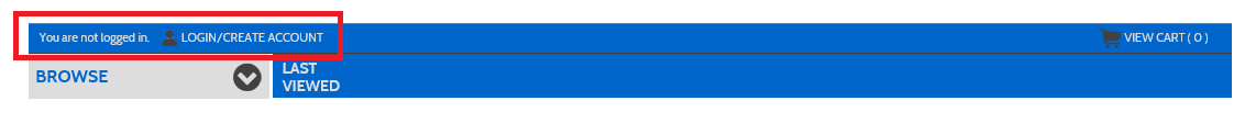 image of the log in/create account heading on the community education online course selection website