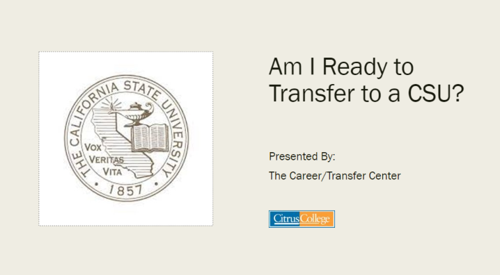 Am I Ready to Transfer to a CSU? introduction slide image